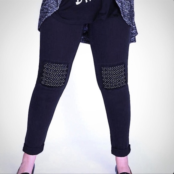 MELISSA MCCARTHY SEVEN7 Black High Waisted Studded Skinny Jeans Size 20W - Picture 12 of 12